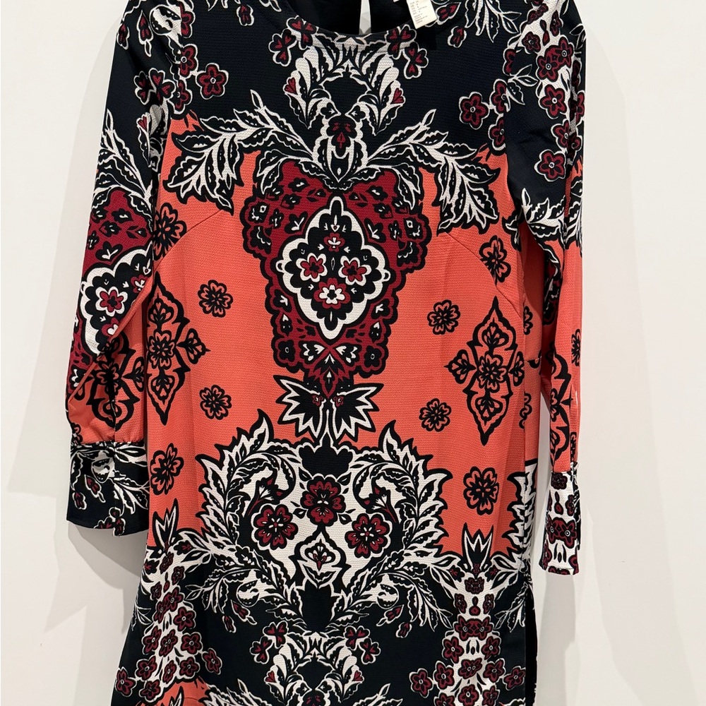 H&M Black and Red Floral Dress